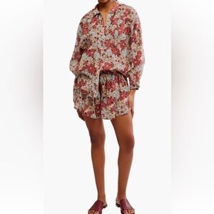 Floral Print shirt and shorts set